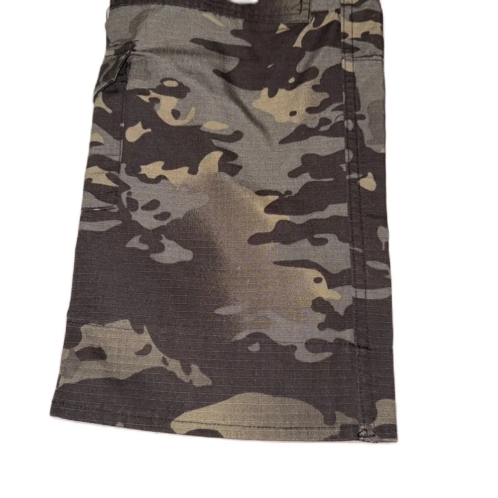 Tactical Combat Cargo Pants W38 L31 Dark Camo Low Rise Gray Black Technical EUC